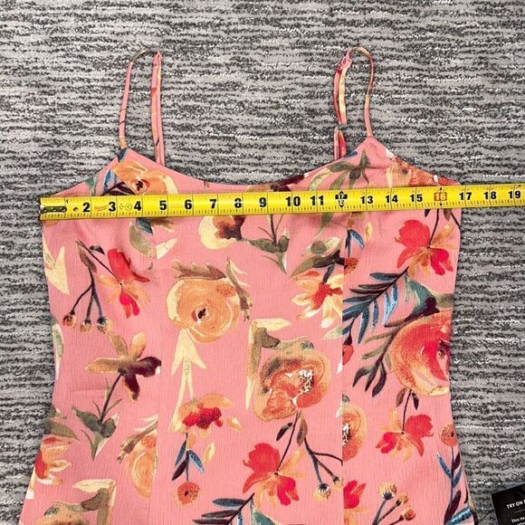 NWT Lulu’s Zinnia Blush Pink Floral Print High-Low Maxi Dress Medium - Picture 8 of 13